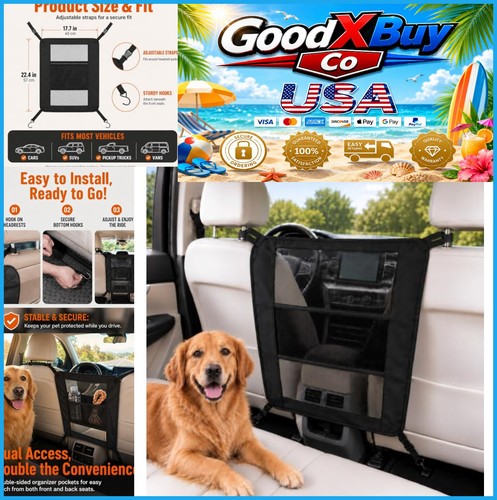 Dog car barrier back - dog, seat